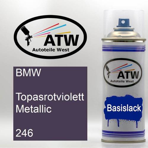 BMW, Topasrotviolett Metallic, 246: 400ml Sprühdose, von ATW Autoteile West.